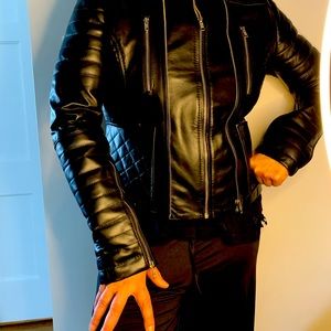 Leather biker jacket womens brand new size 10